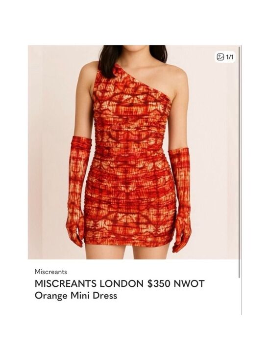 MISCREANTS LONDON Dresses & Skirts - Women's MISCREANTS LONDON Orange White Mini Dress Size 6